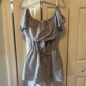 Striped Off-Shoulder Romper